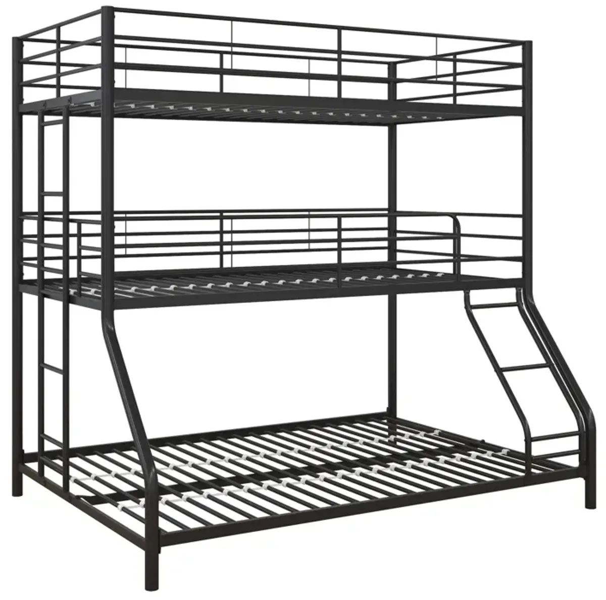 Everleigh Metal Triple Bunk Bed with Metal Slats and 2 Integrated Ladders