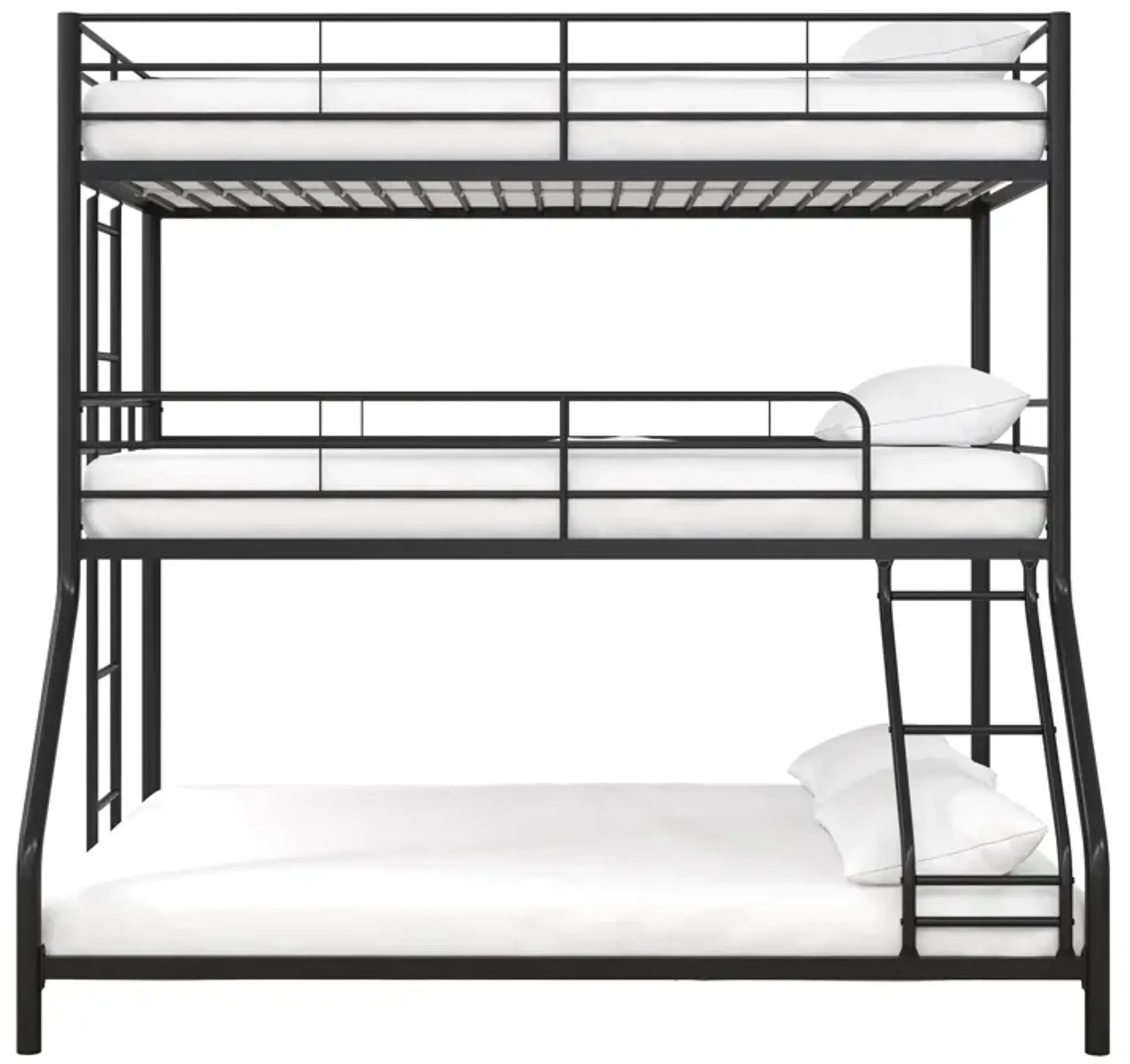 Everleigh Metal Triple Bunk Bed With Metal Slats And 2 Integrated ...