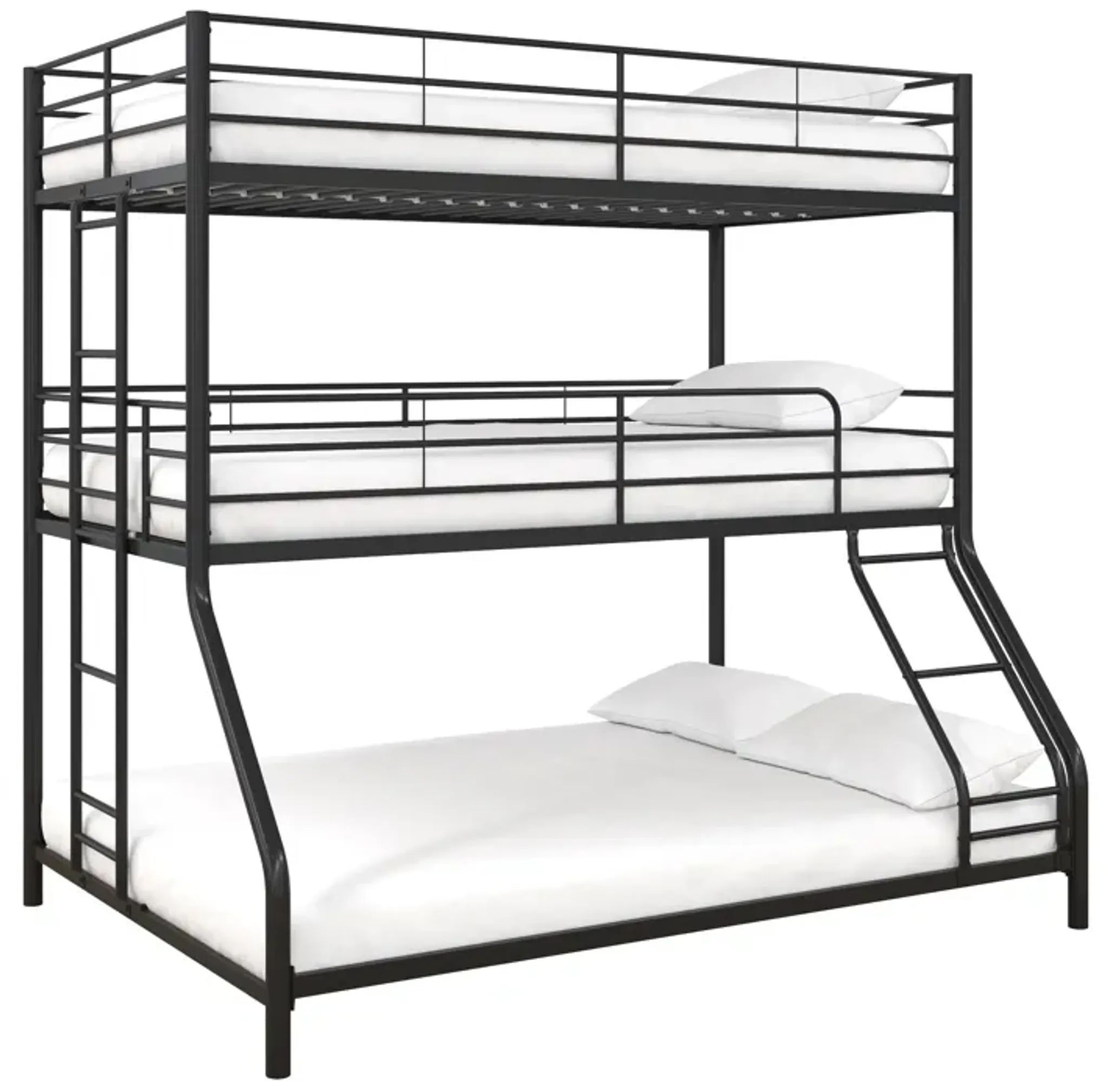 Everleigh Metal Triple Bunk Bed With Metal Slats And 2 Integrated ...