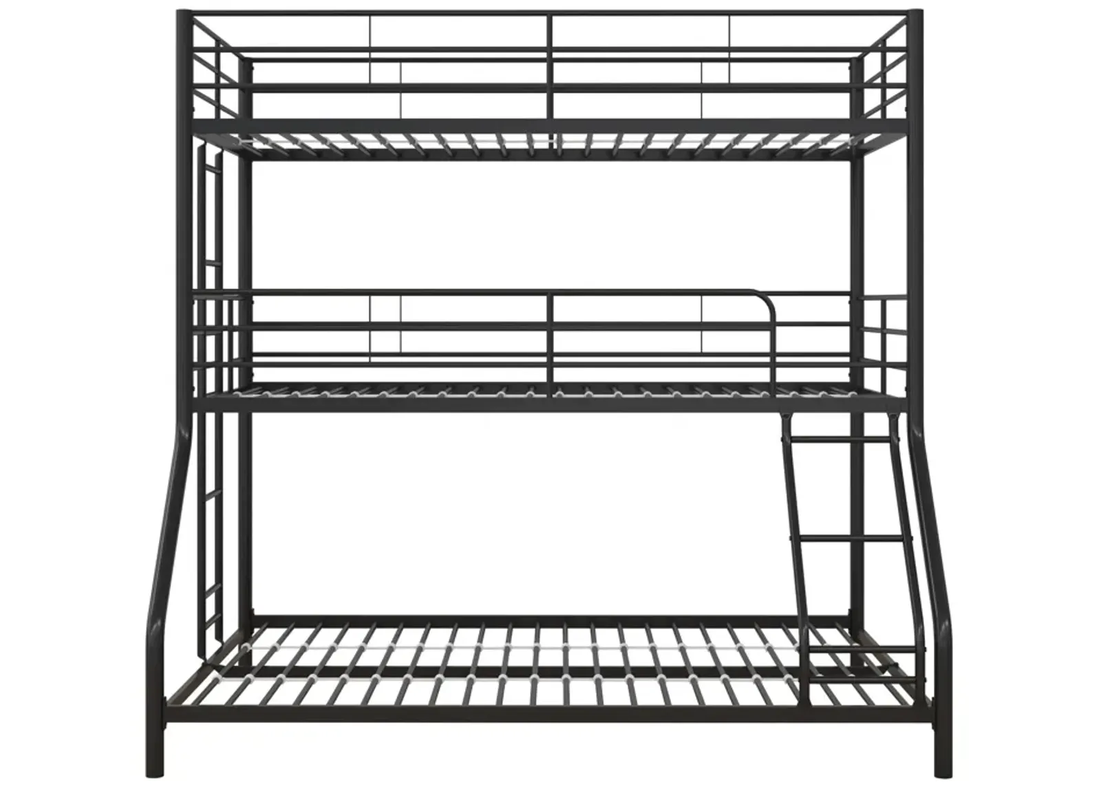 Everleigh Metal Triple Bunk Bed with Metal Slats and 2 Integrated Ladders