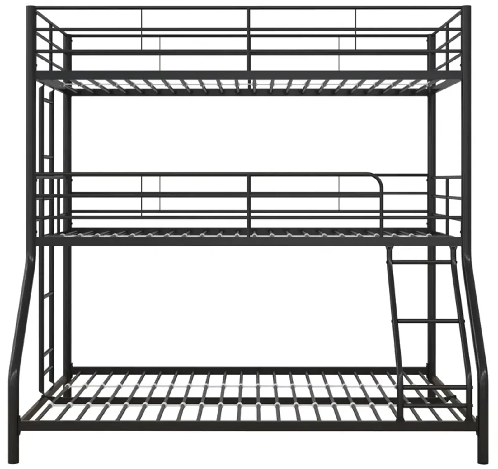 Everleigh Metal Triple Bunk Bed with Metal Slats and 2 Integrated Ladders