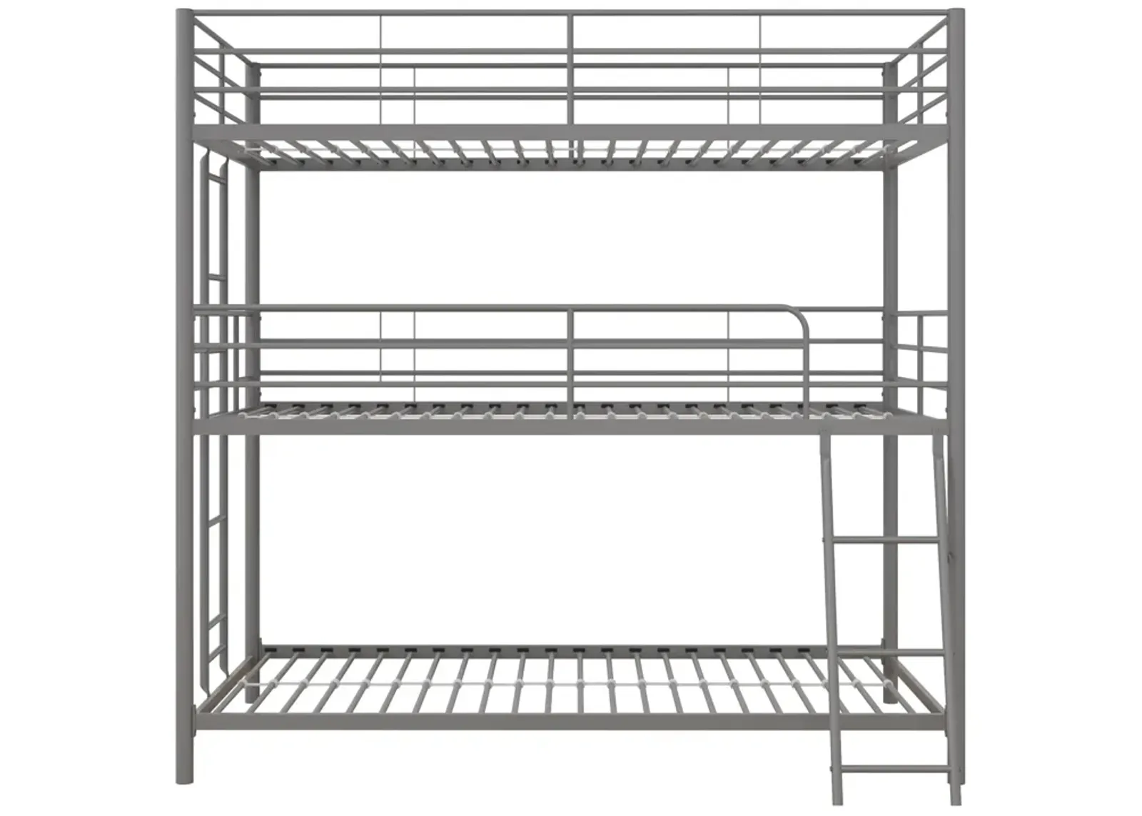 Everleigh Metal Triple Bunk Bed with Metal Slats and 2 Integrated Ladders