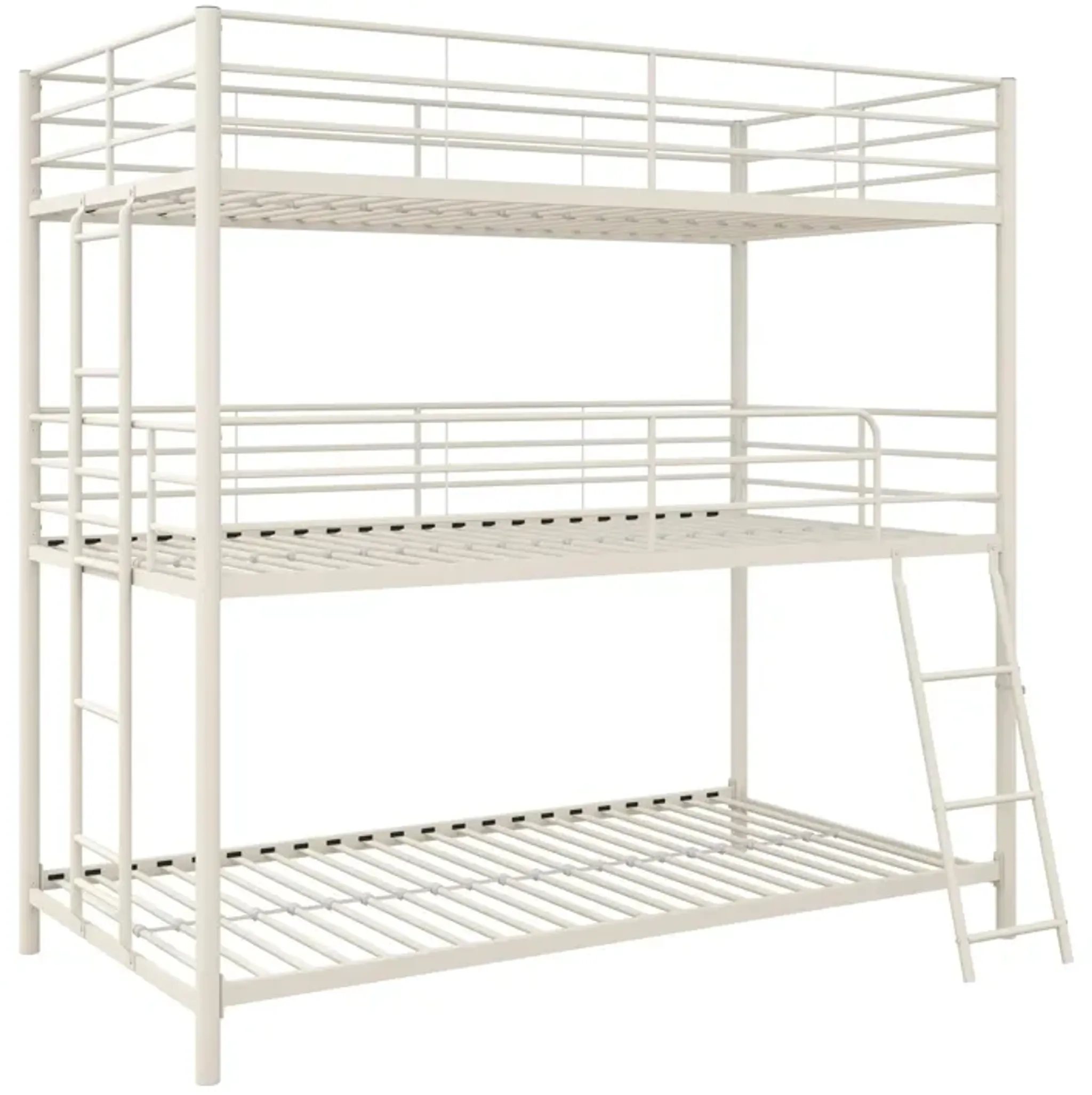 Everleigh Metal Triple Bunk Bed with Metal Slats and 2 Integrated ...