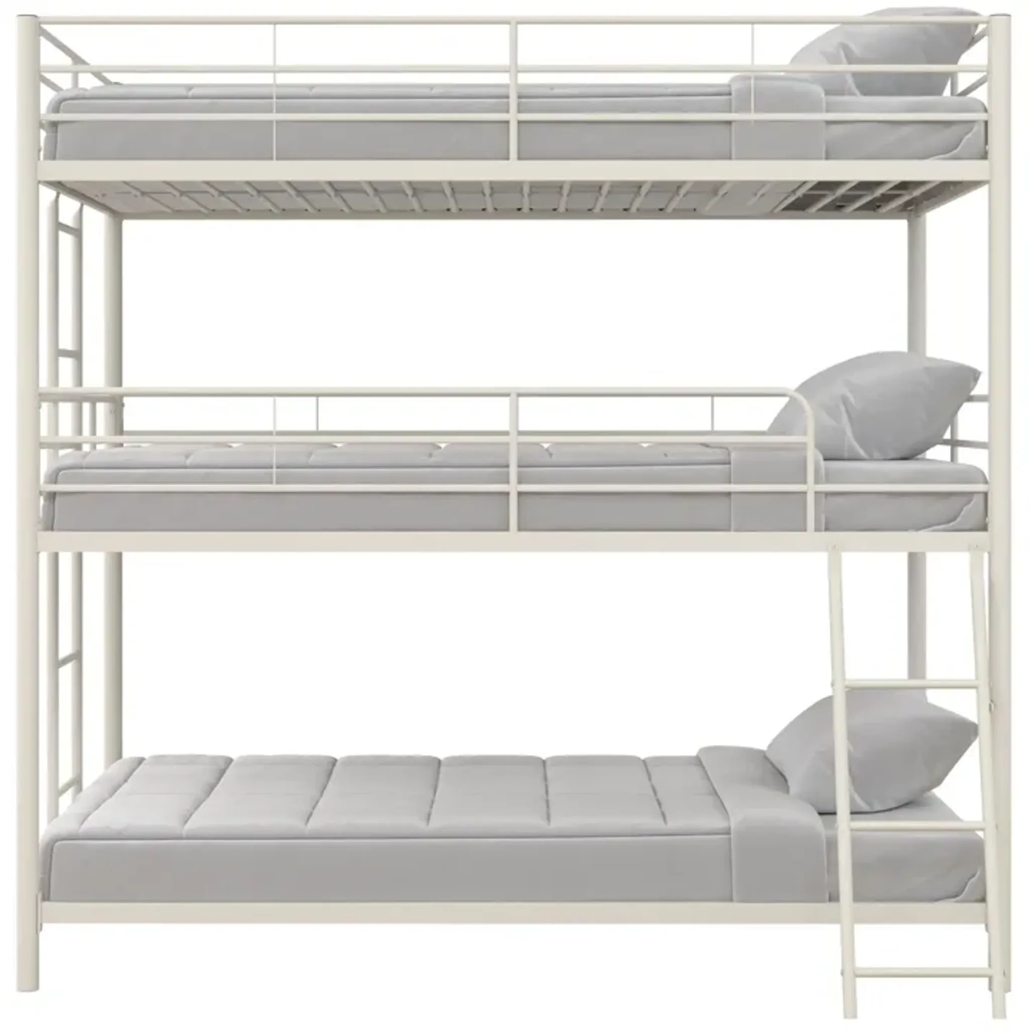 Everleigh Metal Triple Bunk Bed with Metal Slats and 2 Integrated ...