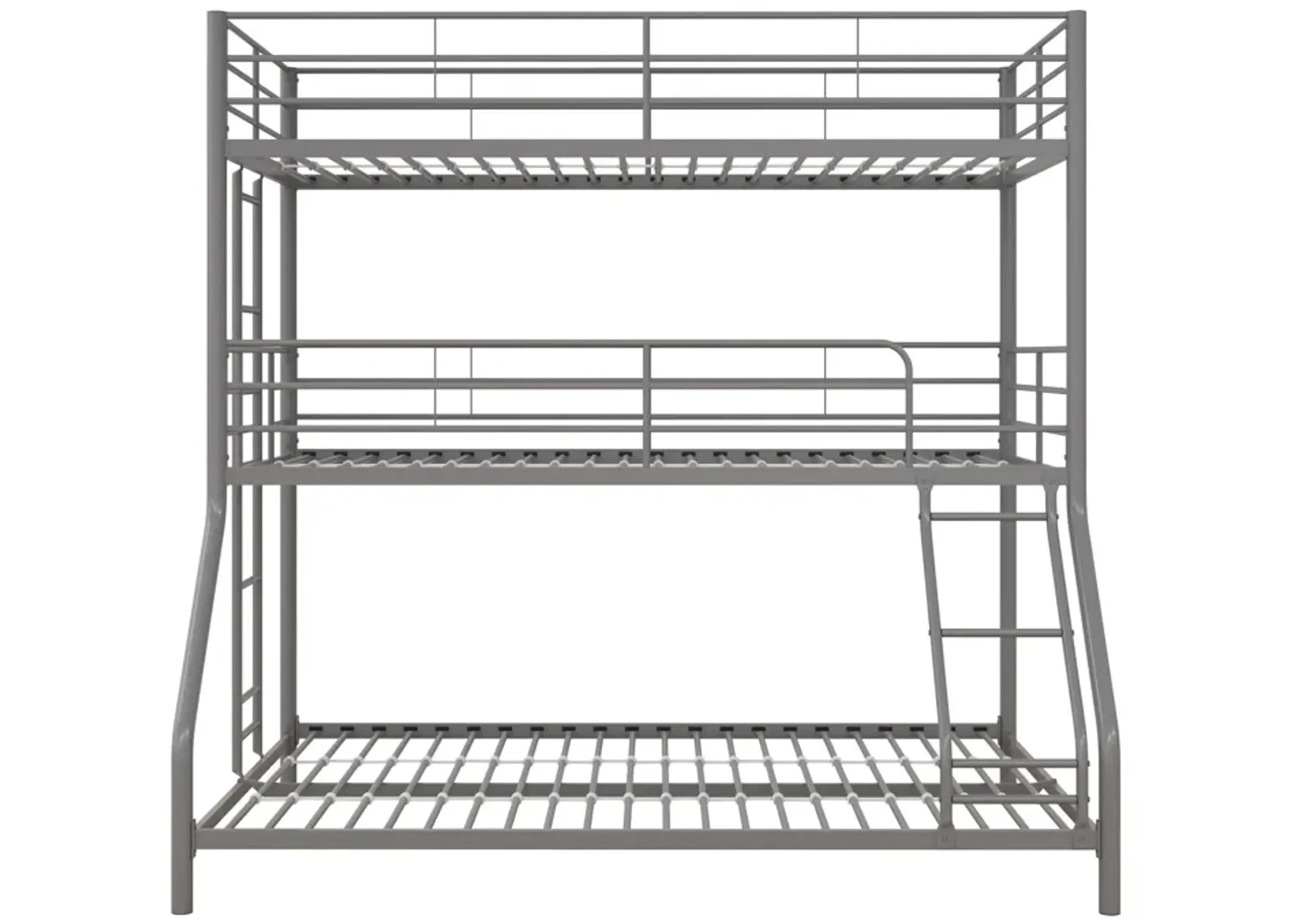 Everleigh Metal Triple Bunk Bed with Metal Slats and 2 Integrated Ladders