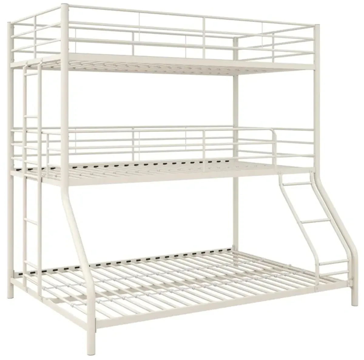 Everleigh Metal Triple Bunk Bed with Metal Slats and 2 Integrated Ladders