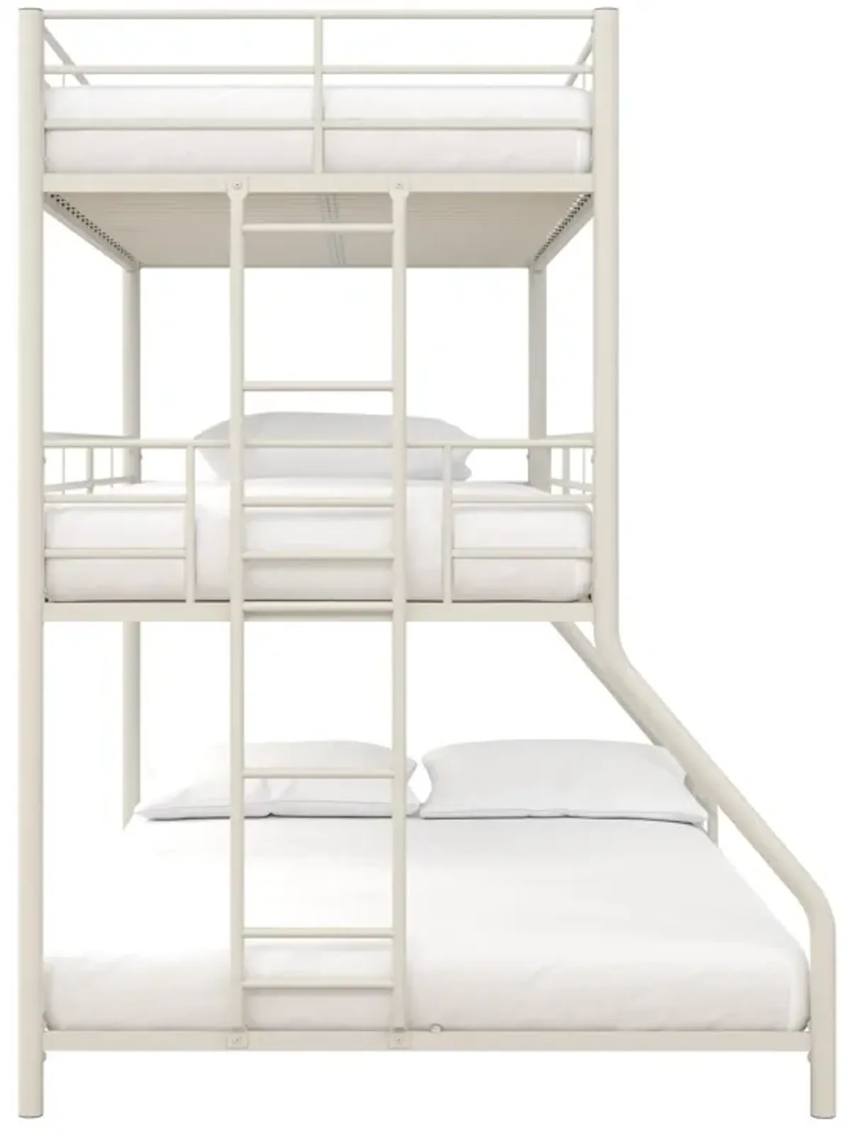 Everleigh Metal Triple Bunk Bed with Metal Slats and 2 Integrated Ladders