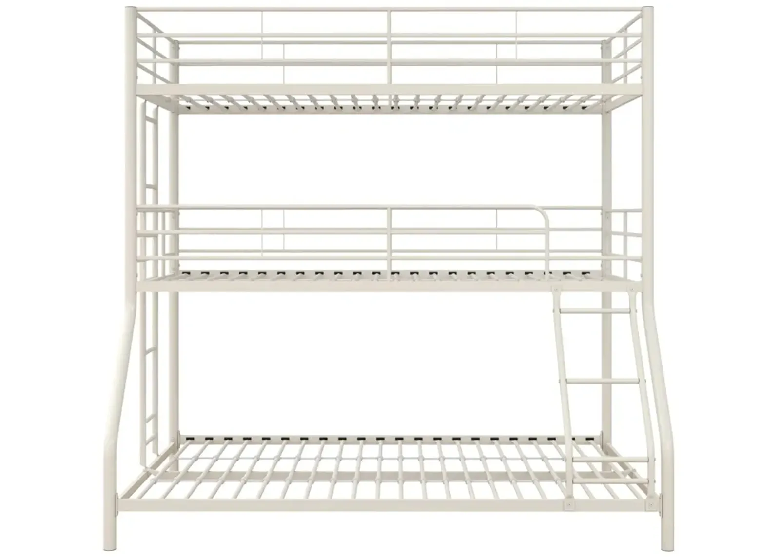 Everleigh Metal Triple Bunk Bed with Metal Slats and 2 Integrated Ladders