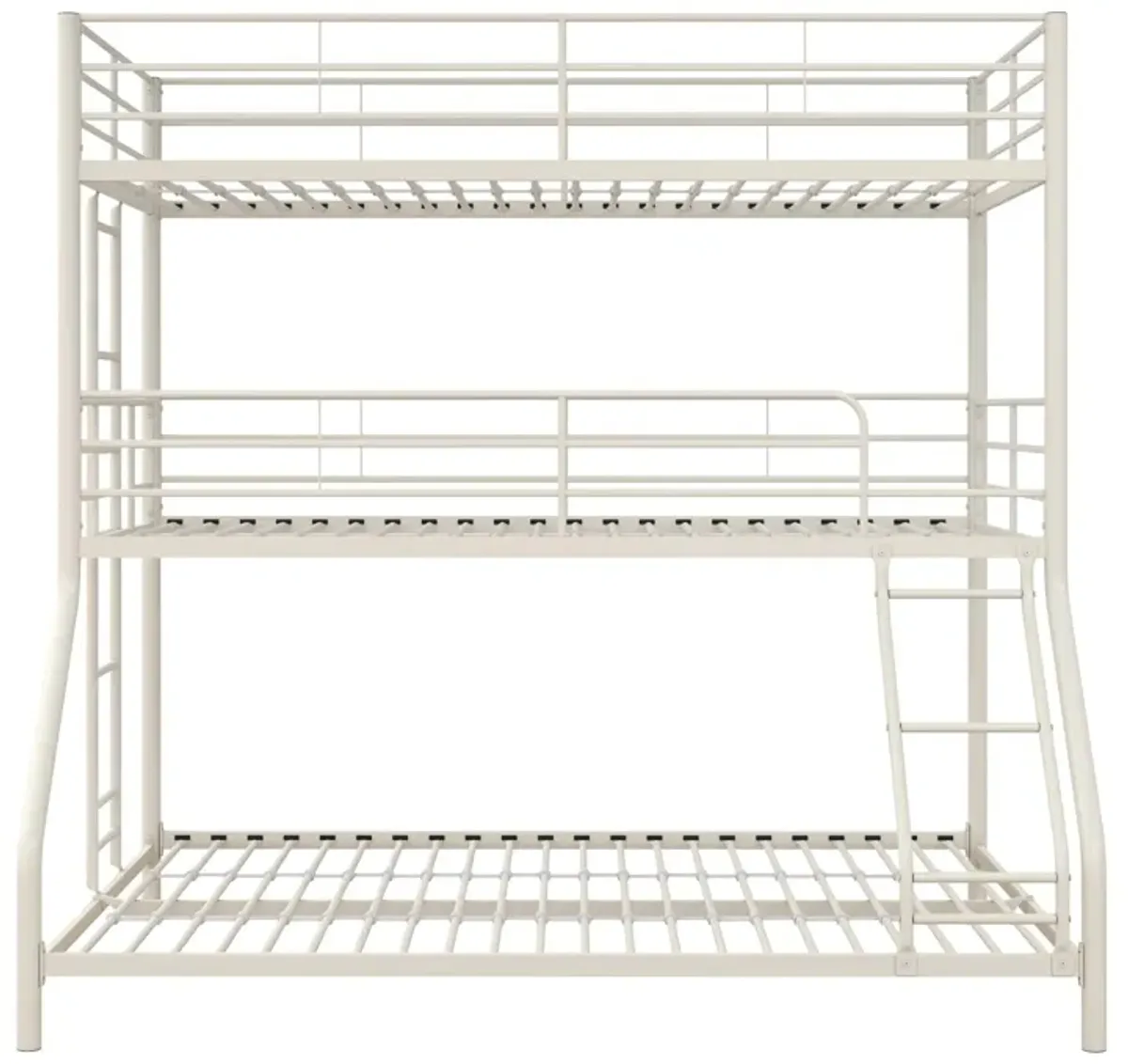 Everleigh Metal Triple Bunk Bed with Metal Slats and 2 Integrated Ladders