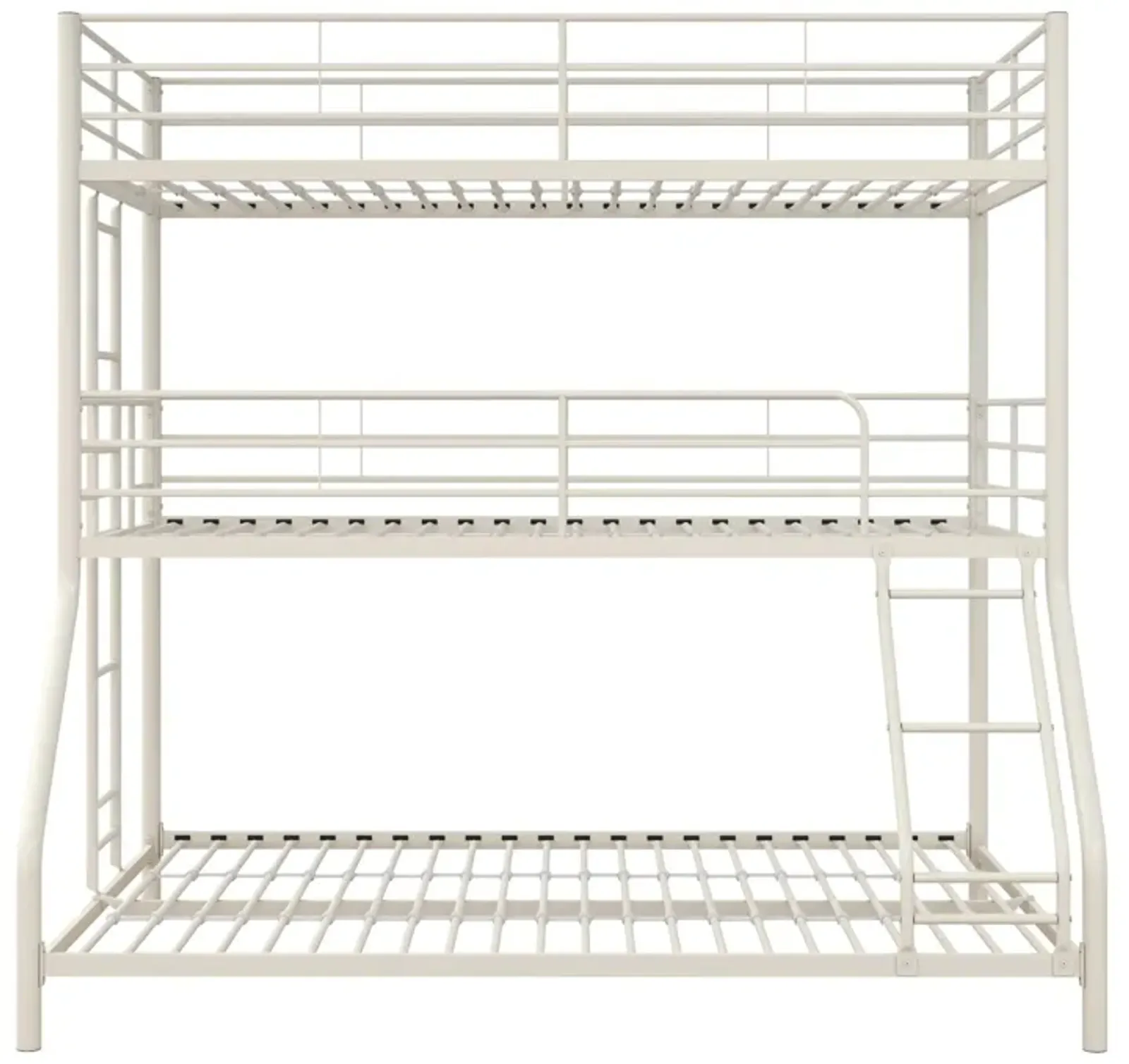 Everleigh Metal Triple Bunk Bed with Metal Slats and 2 Integrated Ladders