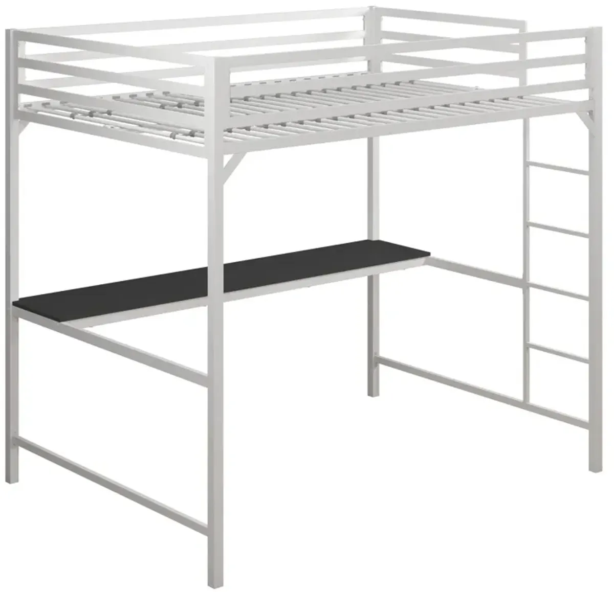 Miles Metal Full Loft Bed with Desk with an Integrated Ladder