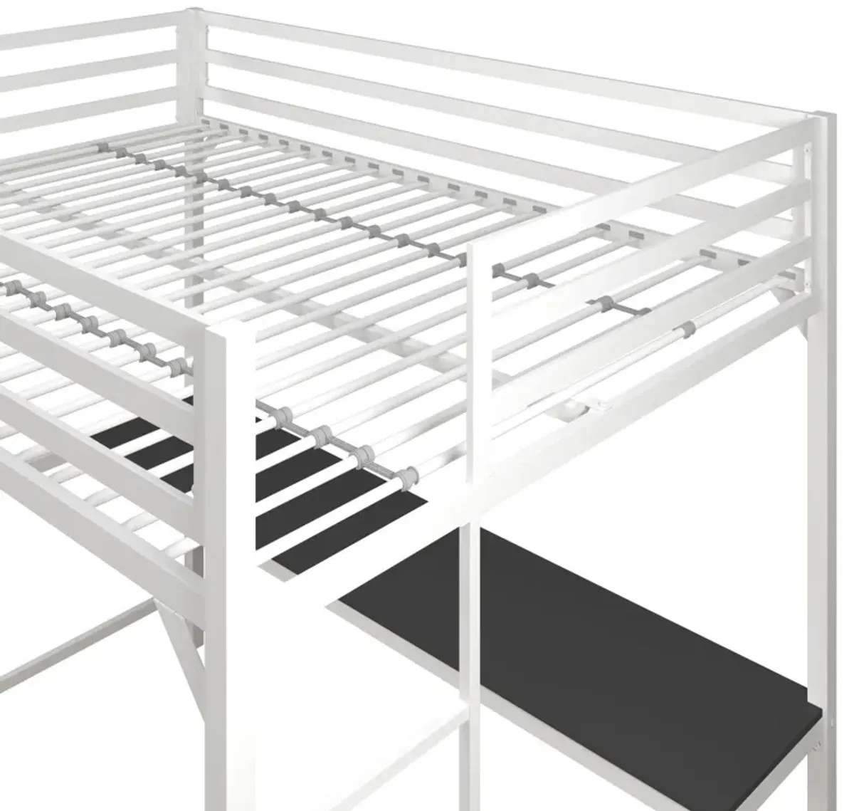 Miles Metal Full Loft Bed with Desk with an Integrated Ladder