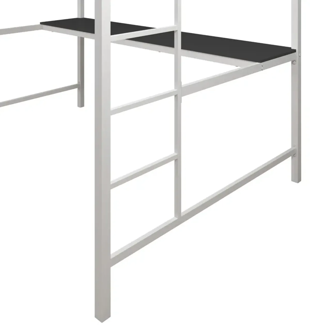 Miles Metal Full Loft Bed with Desk with an Integrated Ladder