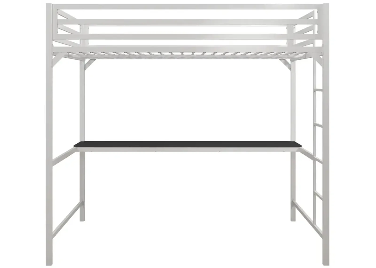 Miles Metal Full Loft Bed with Desk with an Integrated Ladder