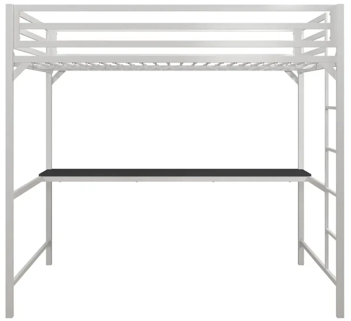 Miles Metal Full Loft Bed with Desk with an Integrated Ladder