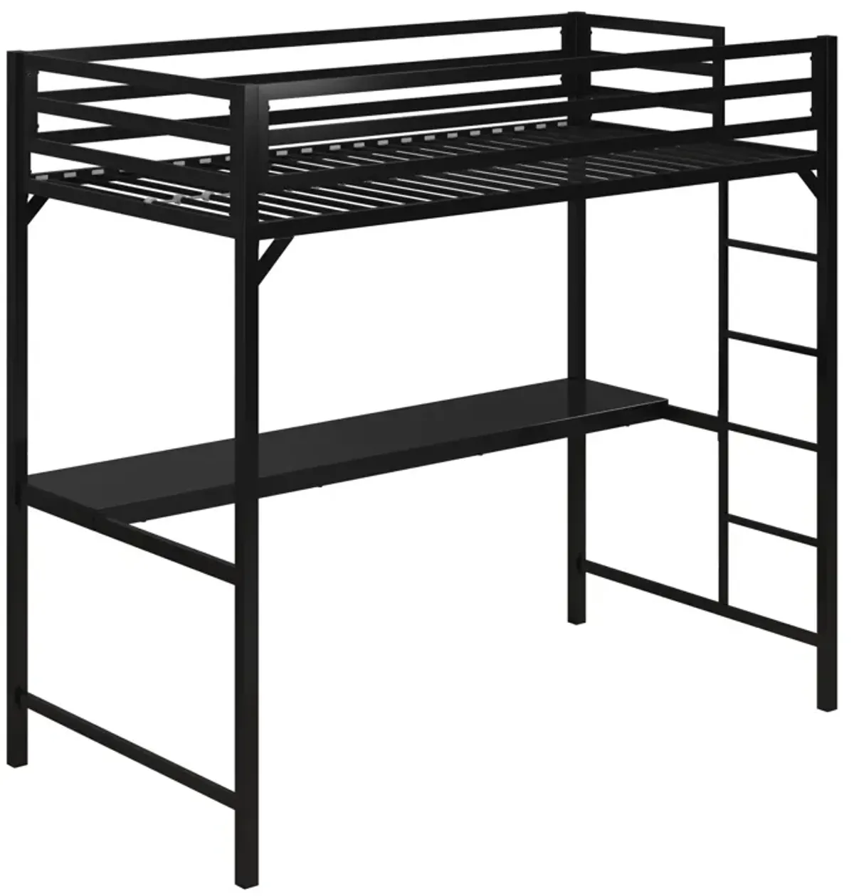 Miles Metal Full Loft Bed with Desk with an Integrated Ladder