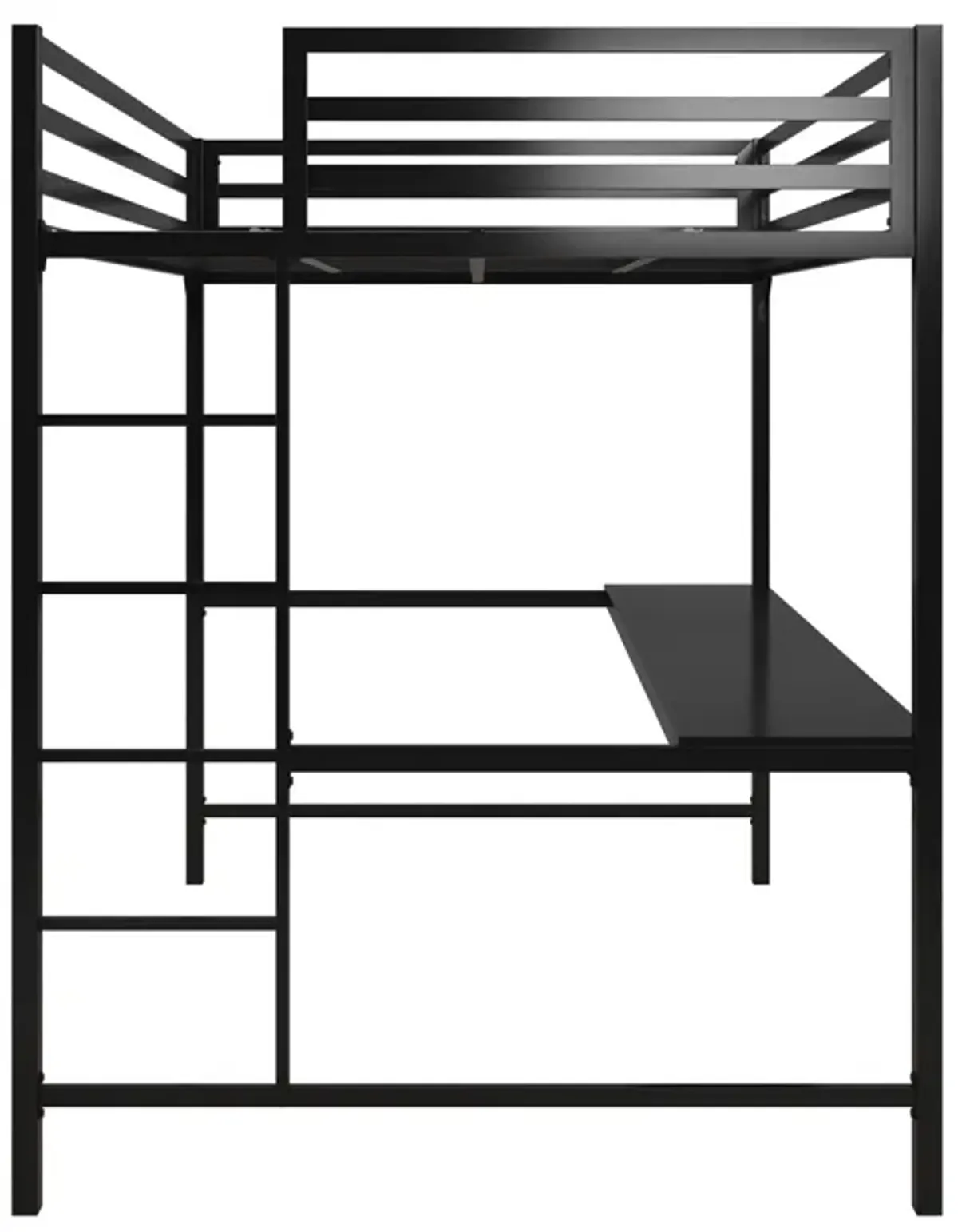 Miles Metal Full Loft Bed with Desk with an Integrated Ladder