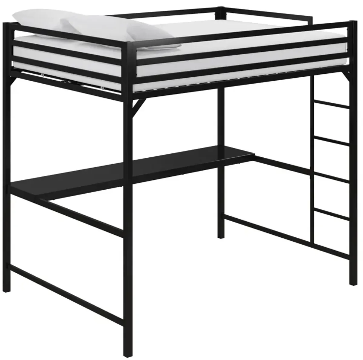 Miles Metal Full Loft Bed with Desk with an Integrated Ladder