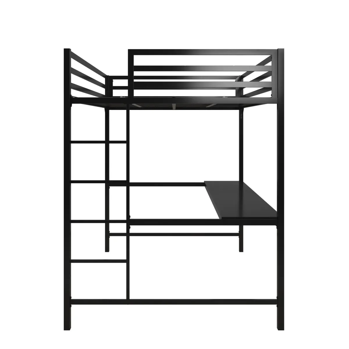 Miles Metal Full Loft Bed with Desk with an Integrated Ladder