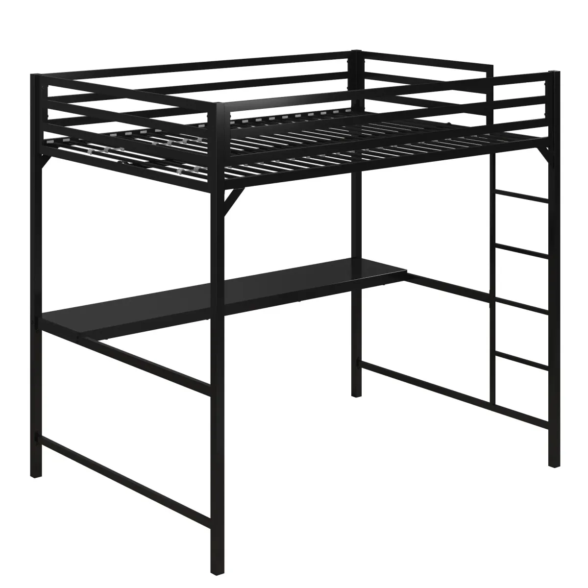 Miles Metal Full Loft Bed with Desk with an Integrated Ladder