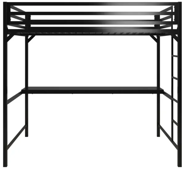 Miles Metal Full Loft Bed with Desk with an Integrated Ladder
