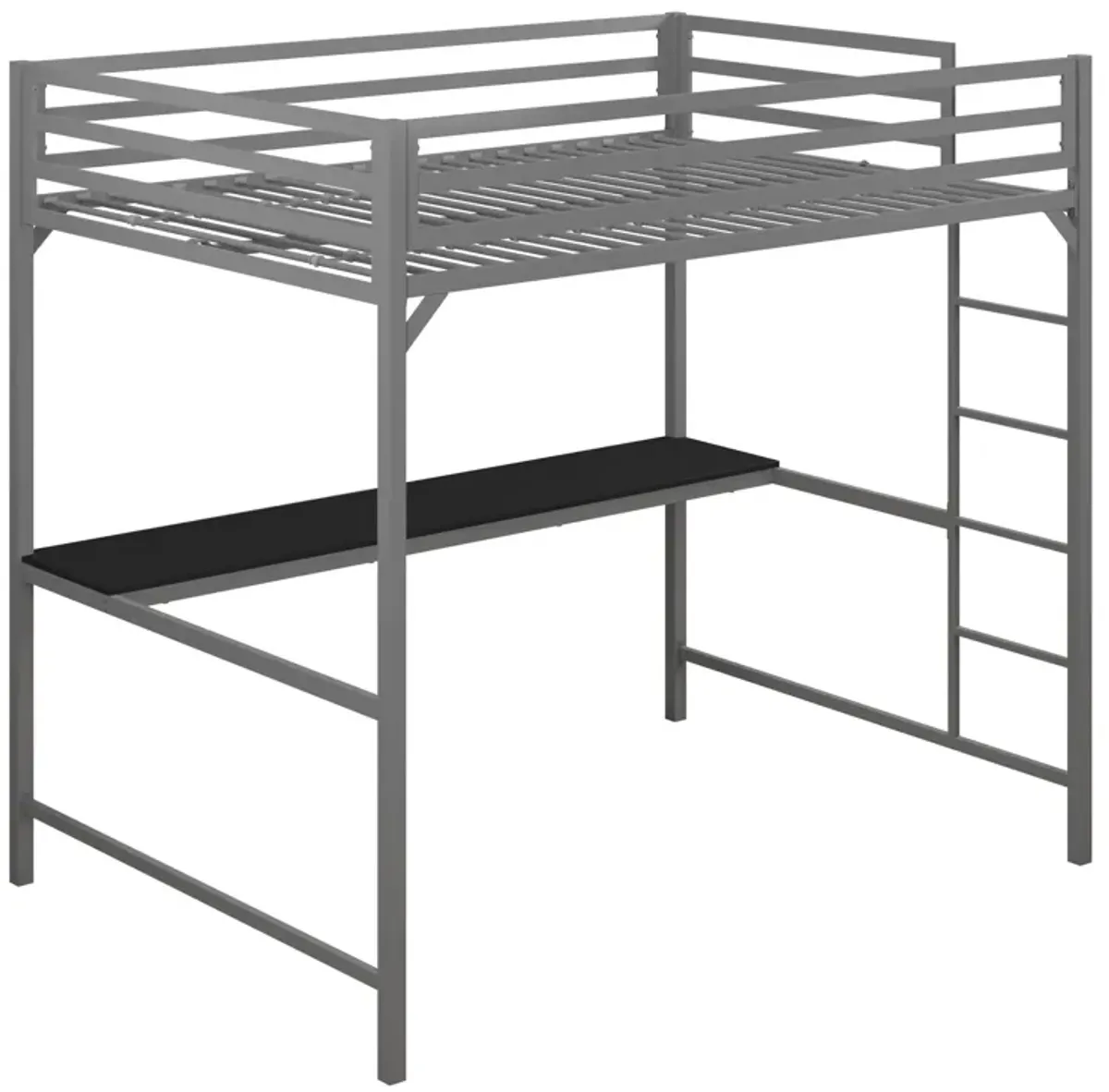 Miles Metal Full Loft Bed with Desk with an Integrated Ladder