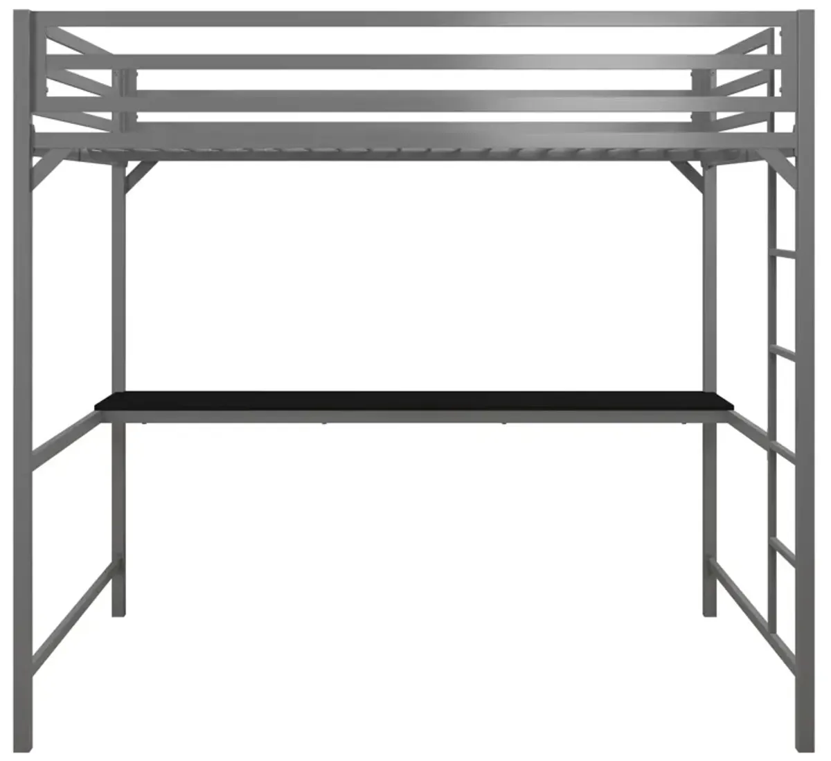 Miles Metal Full Loft Bed with Desk with an Integrated Ladder