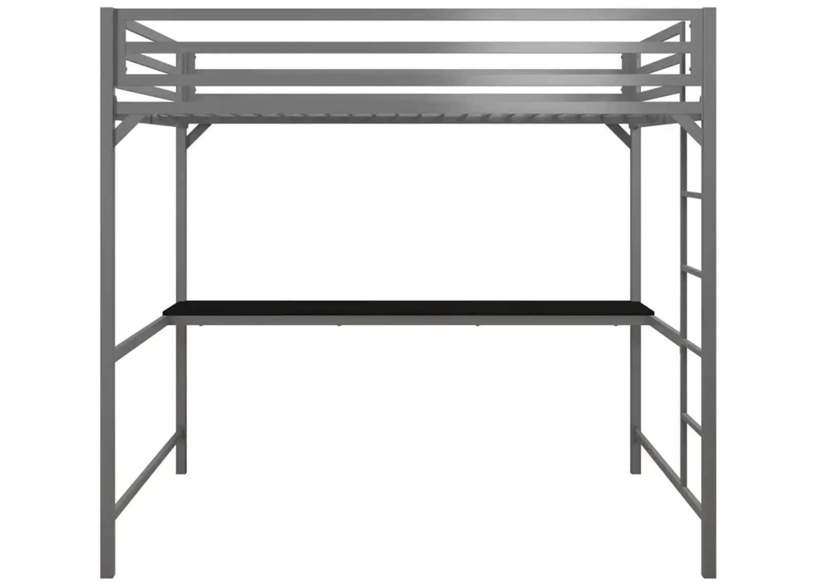 Miles Metal Full Loft Bed with Desk with an Integrated Ladder