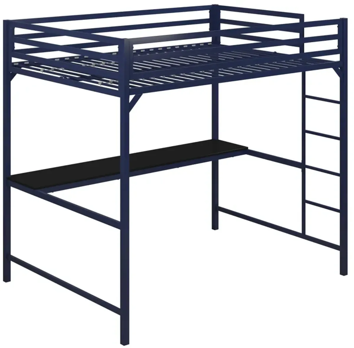 Miles Metal Full Loft Bed with Desk with an Integrated Ladder