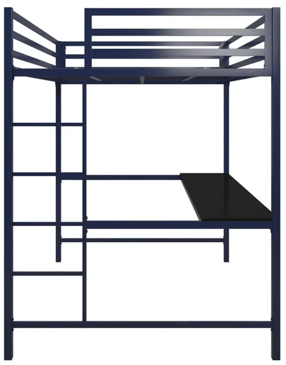 Miles Metal Full Loft Bed with Desk with an Integrated Ladder