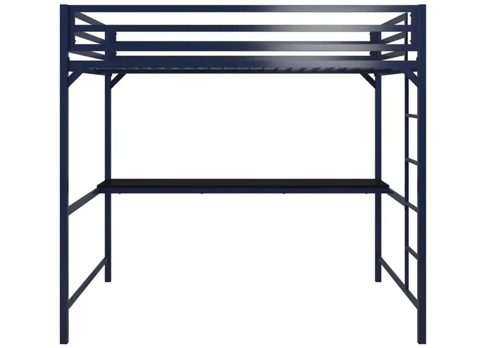 Miles Metal Full Loft Bed with Desk with an Integrated Ladder