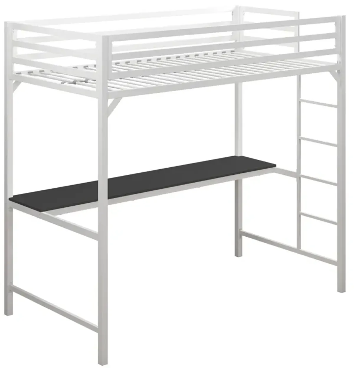 Miles Metal Full Loft Bed with Desk with an Integrated Ladder