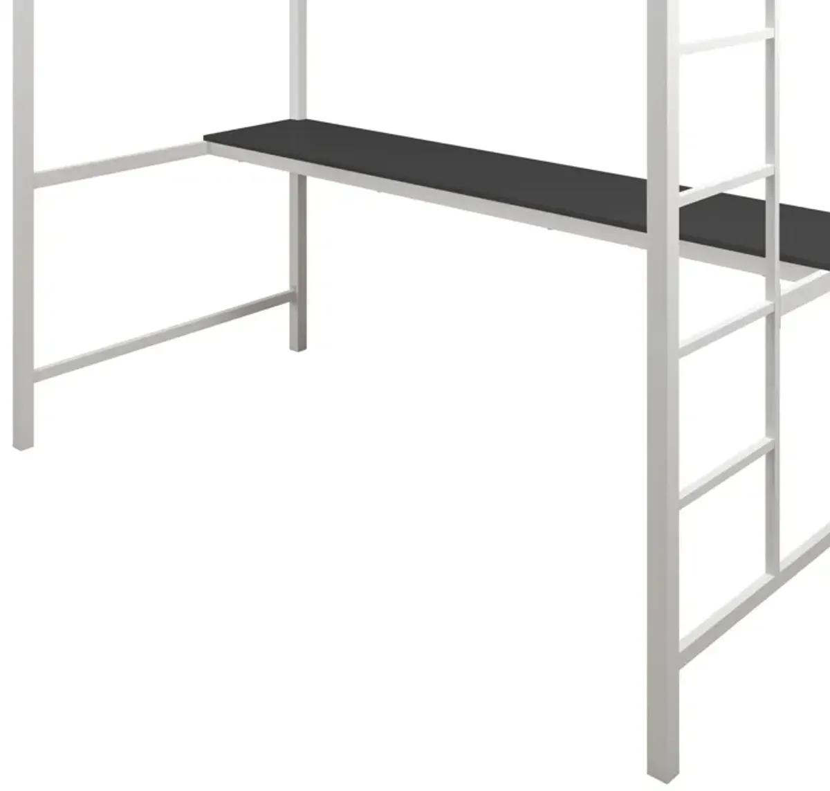 Miles Metal Full Loft Bed with Desk with an Integrated Ladder