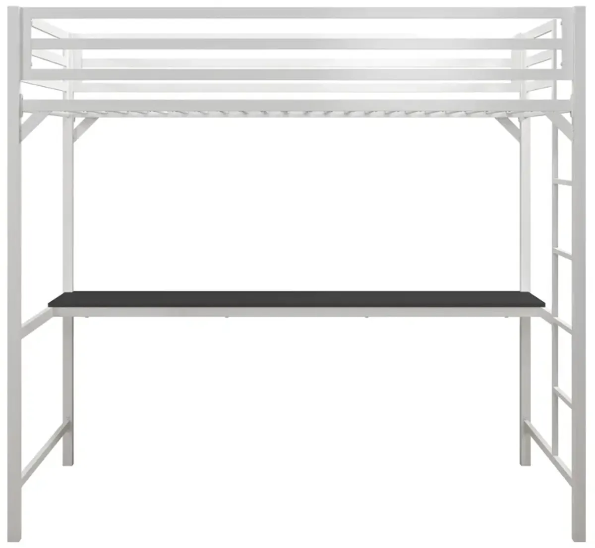 Miles Metal Full Loft Bed with Desk with an Integrated Ladder