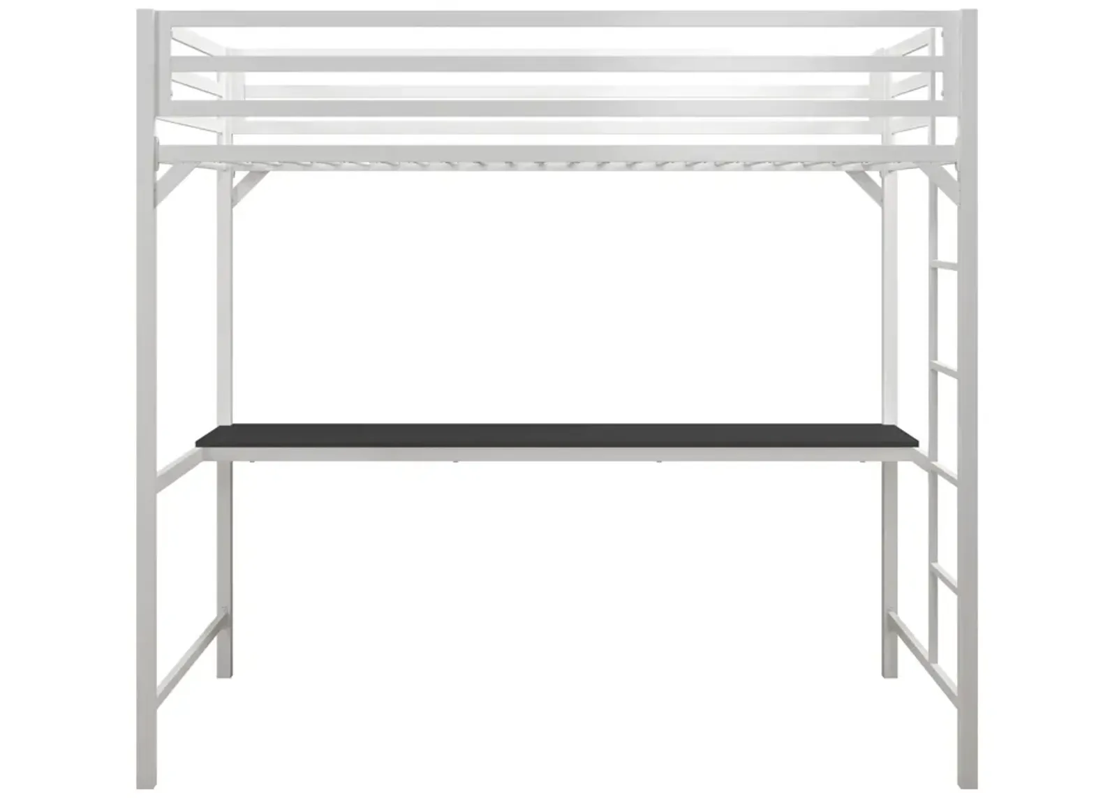 Miles Metal Full Loft Bed with Desk with an Integrated Ladder