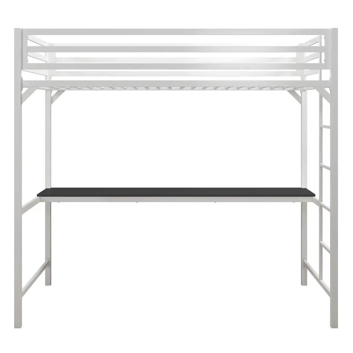 Miles Metal Full Loft Bed with Desk with an Integrated Ladder