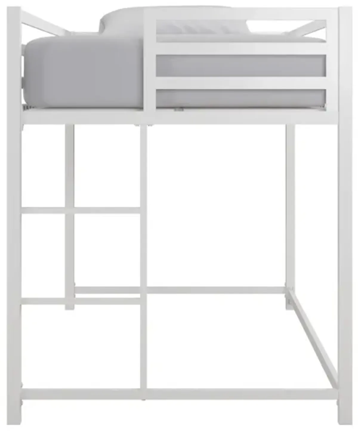 Miles Metal Junior Twin Loft Bed with Integrated Ladder