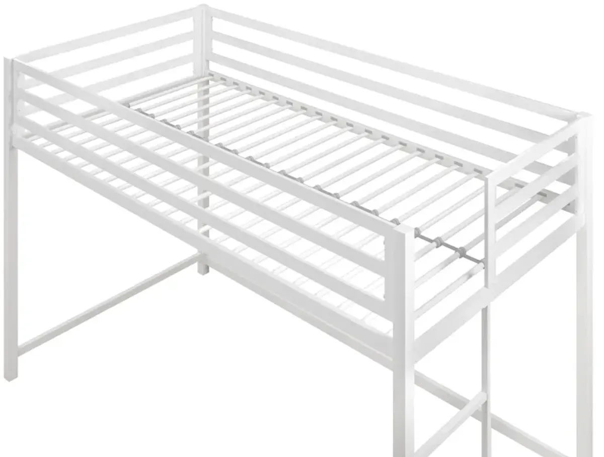 Miles Metal Junior Twin Loft Bed with Integrated Ladder