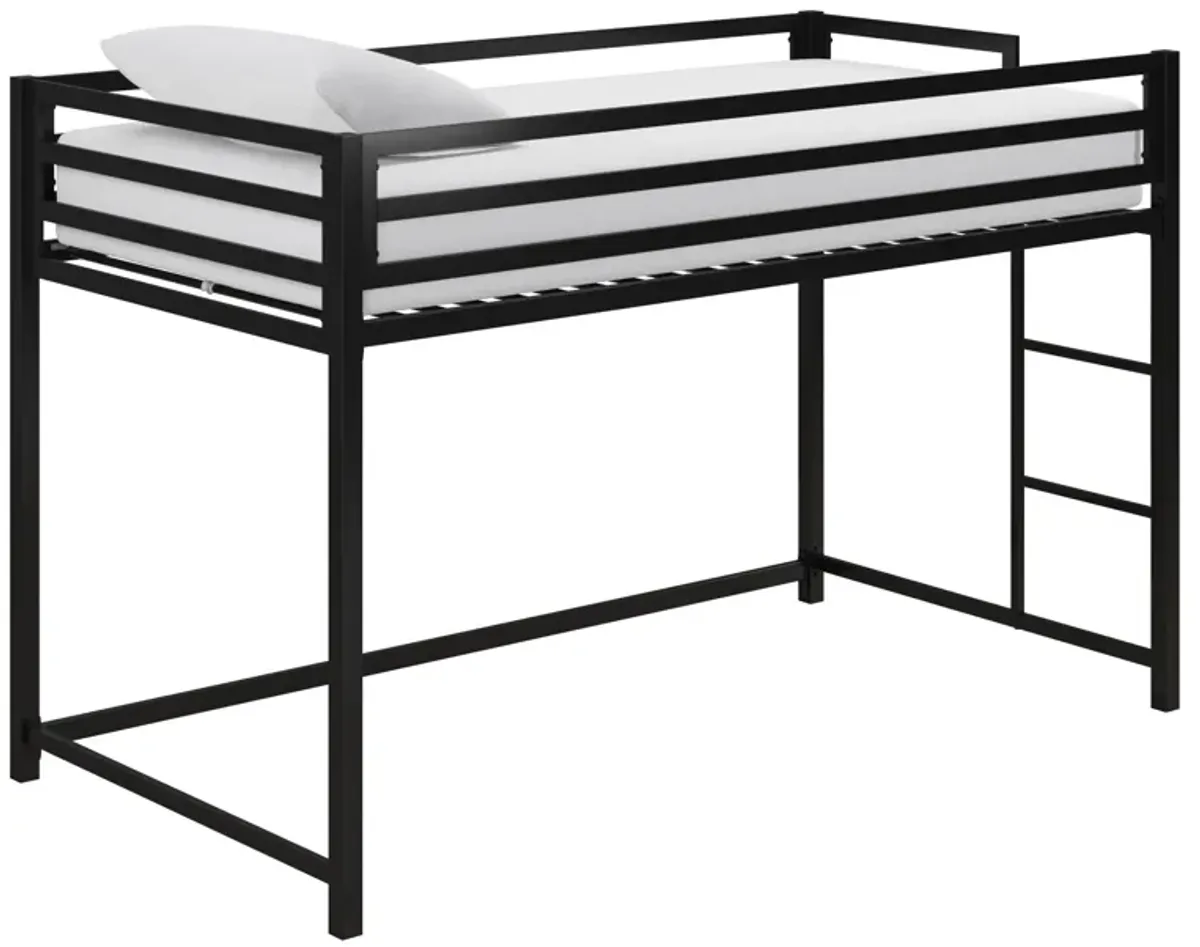 Miles Metal Junior Twin Loft Bed with Integrated Ladder