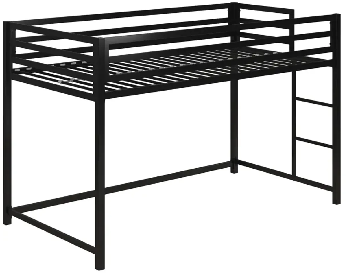 Miles Metal Junior Twin Loft Bed with Integrated Ladder