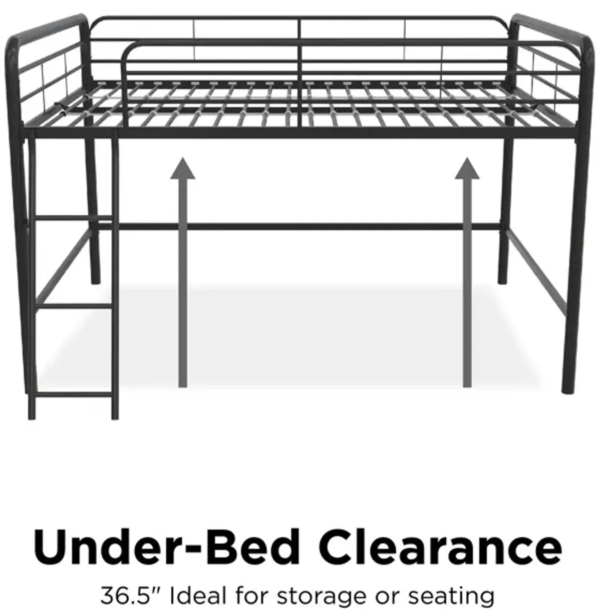 Jett Junior Full Metal Loft Bed with 3 Step Ladder