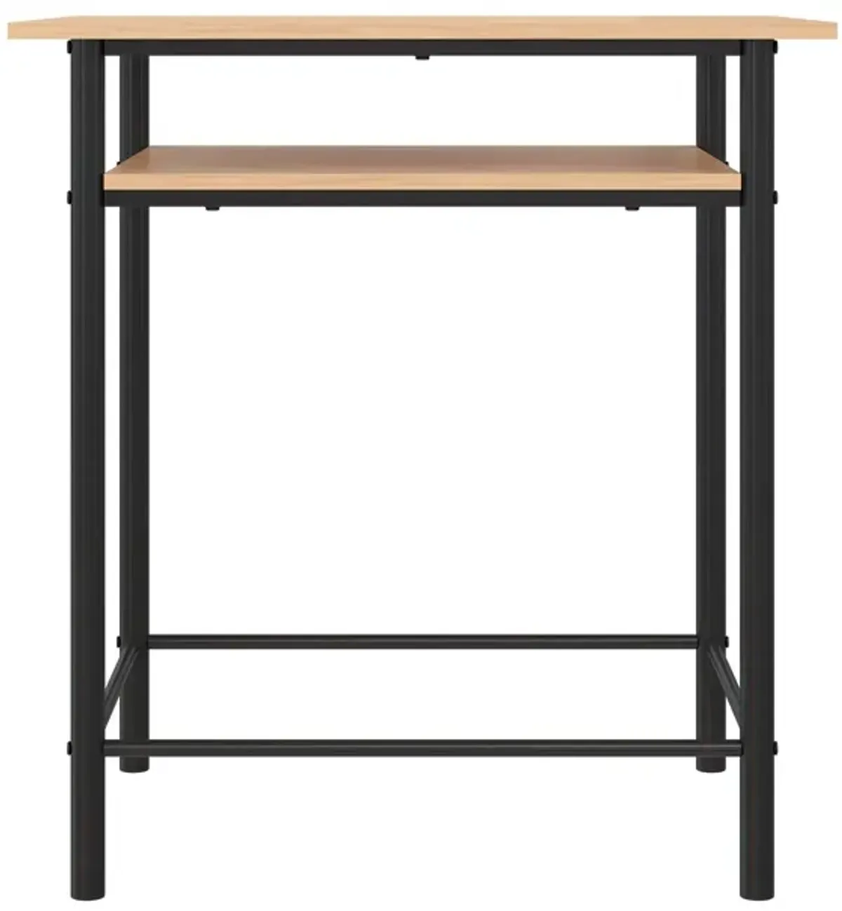 Jace Counter Height Kitchen 3 Piece Pub Set, Wood Finish and Metal Frame, Pub Table and 2 Bar Stools