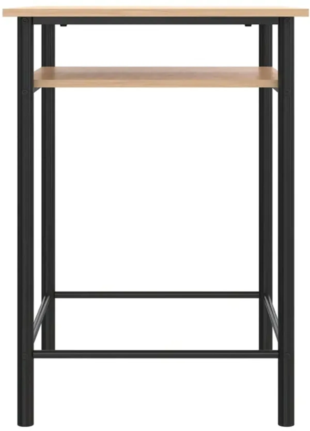 Jace Counter Height Kitchen 3 Piece Pub Set, Wood Finish and Metal Frame, Pub Table and 2 Bar Stools