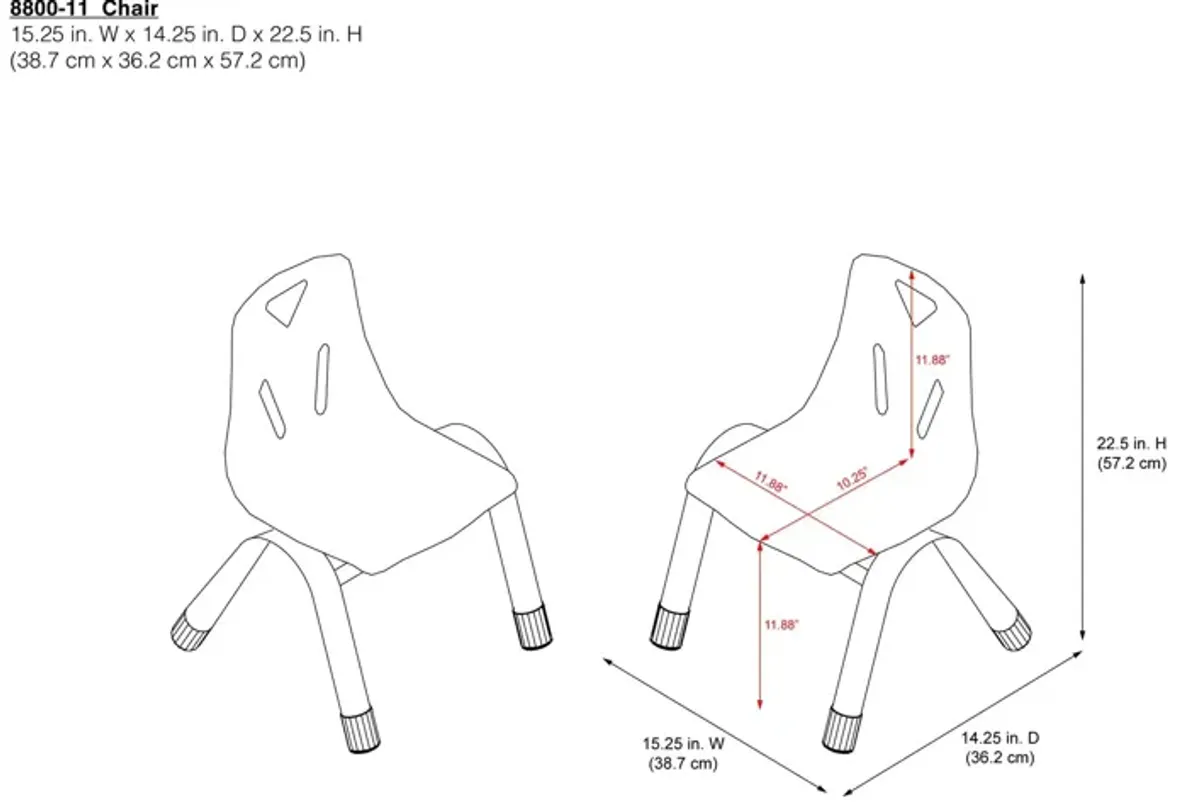 Bridgeport Kids Bunny Stacking Activity School Chairs, Set of 2