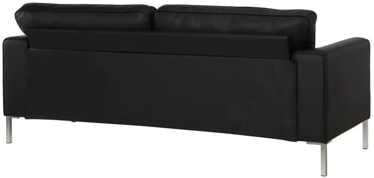 Monroe Faux Leather Sofa with Stainless Steel Legs