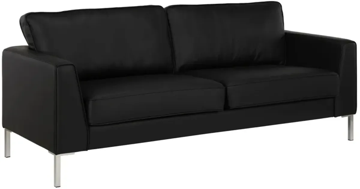 Monroe Faux Leather Sofa with Stainless Steel Legs