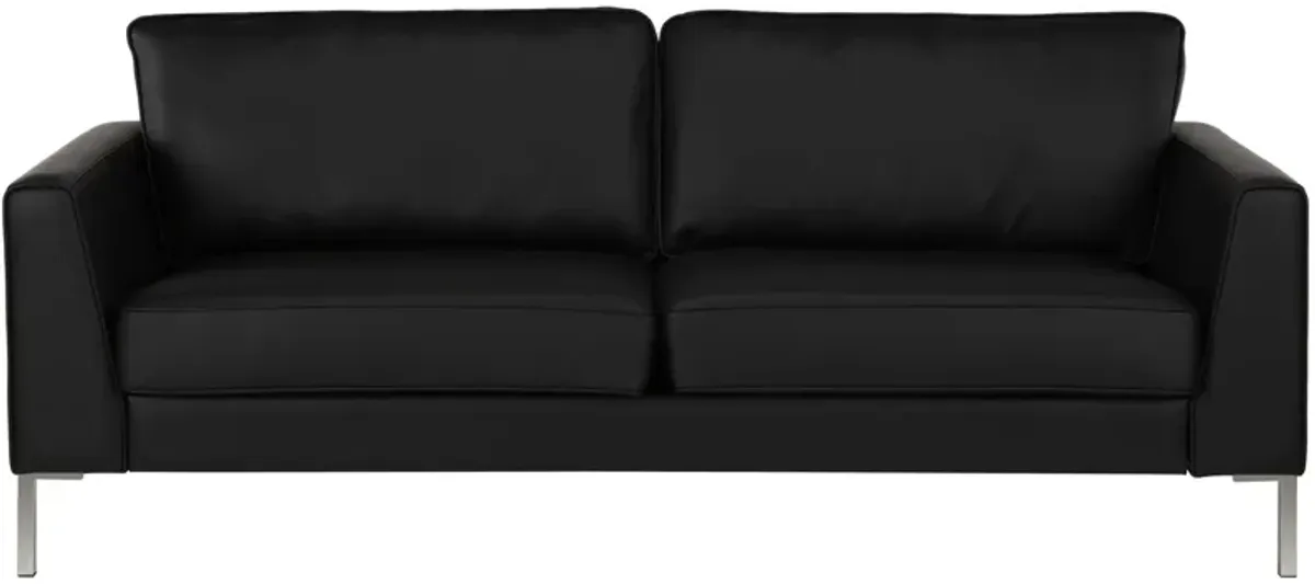 Monroe Faux Leather Sofa with Stainless Steel Legs