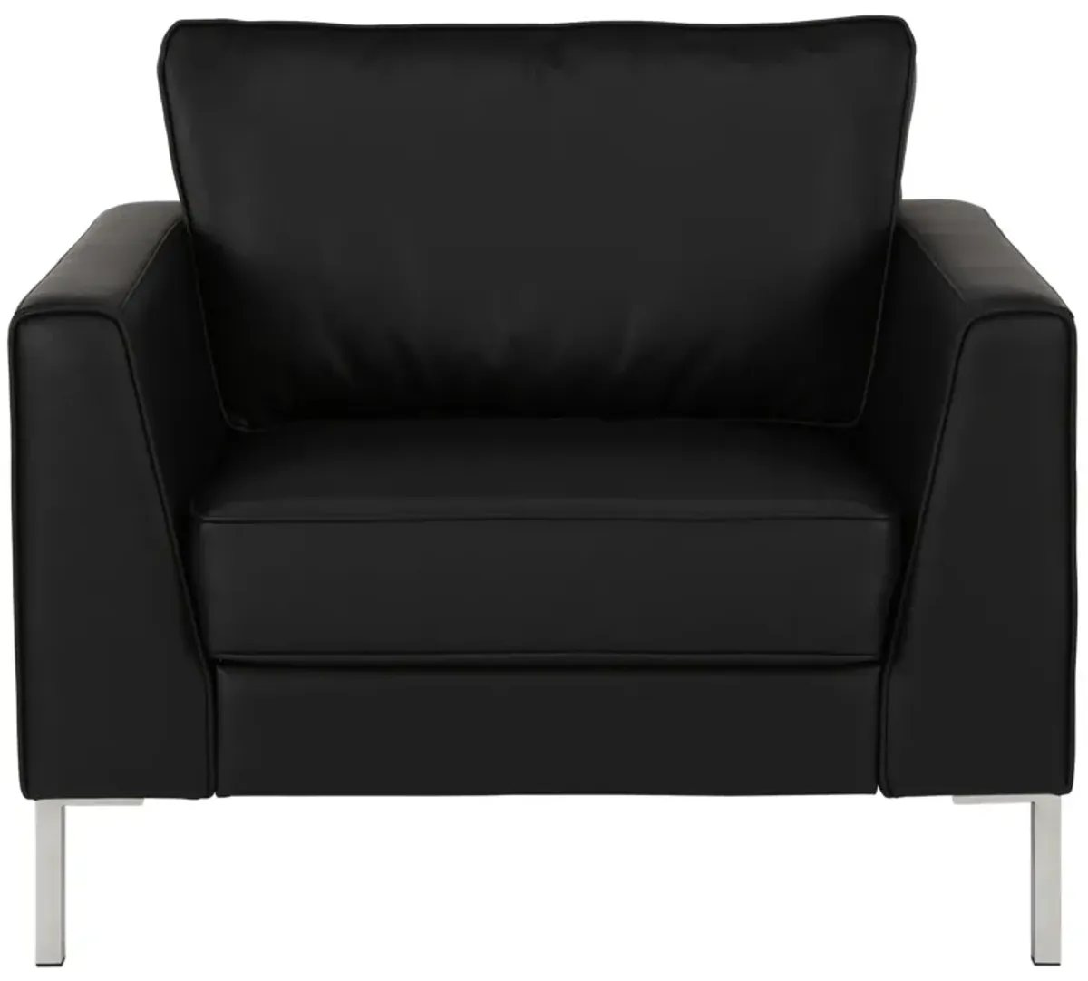 Monroe Faux Leather Accent Chair with Stainless Steel Legs