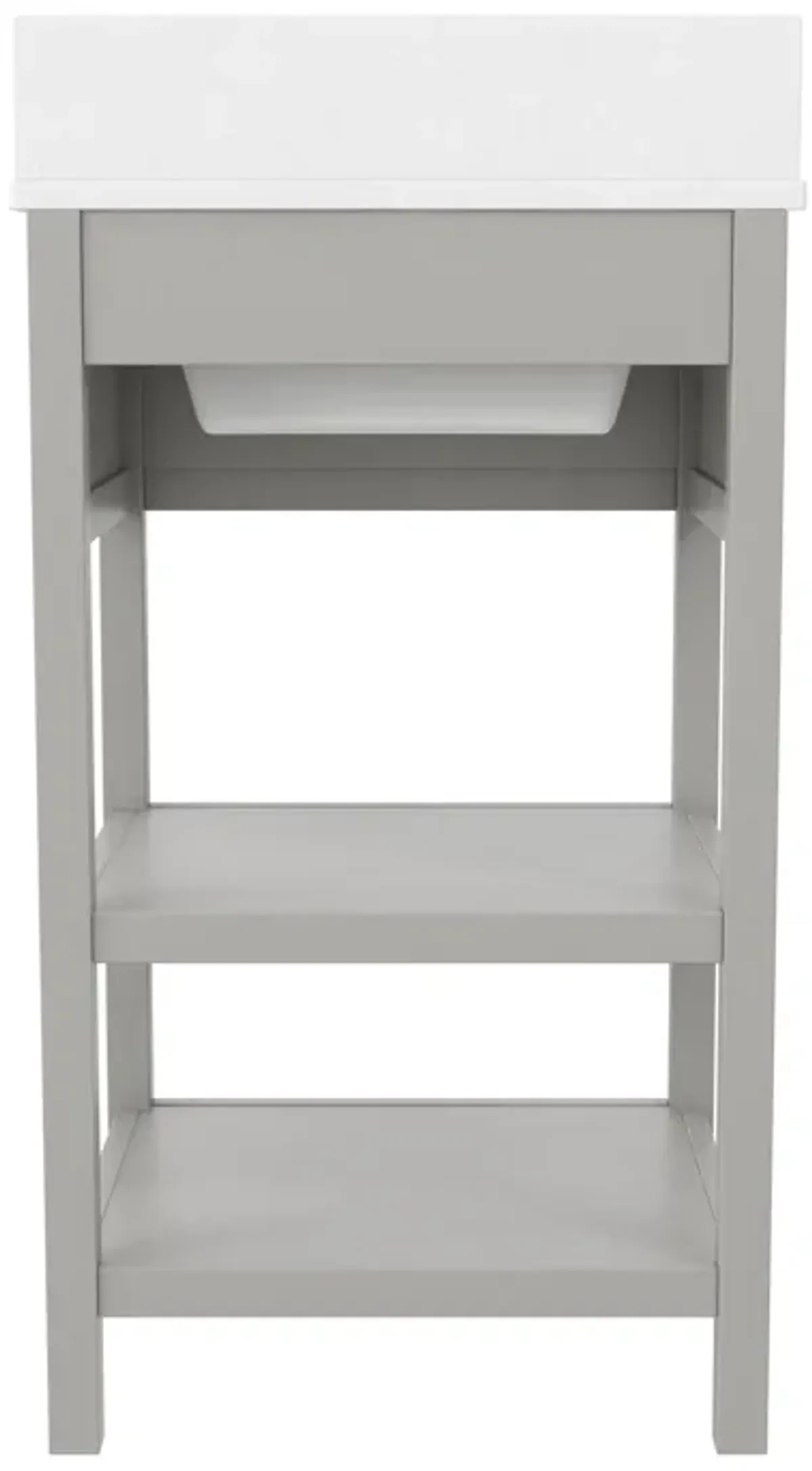 Pisa 20 Inch Bathroom Vanity with Carrera Countertop and 2 Storage Shelves