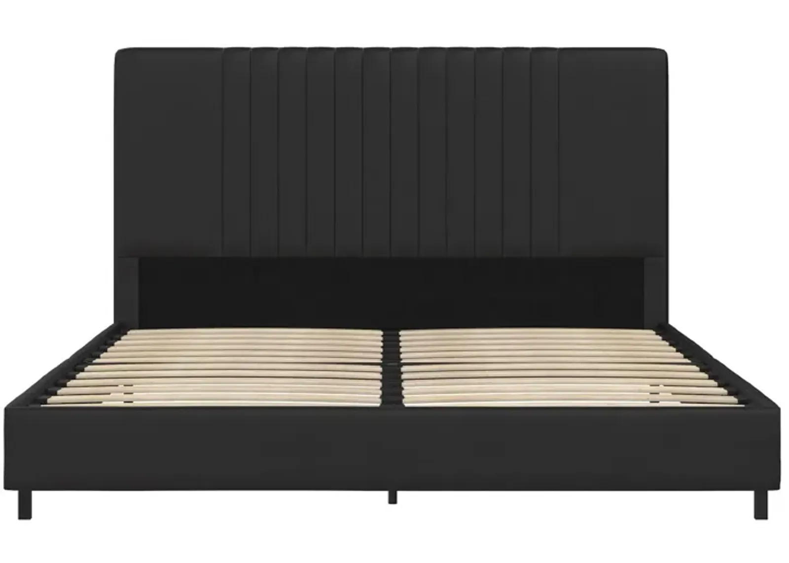 Rio Faux Leather Upholstered Platform Bed with Tufted Headboard